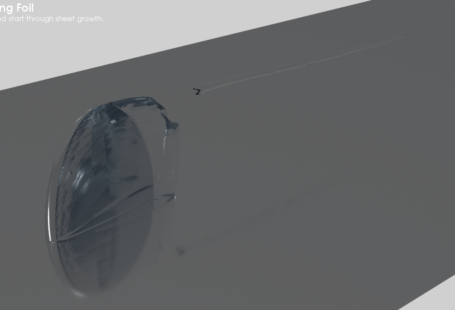 Cavitation Bubble Behind Foild With Ray Tracing